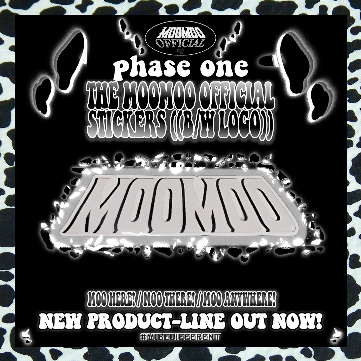 THE MOOMOO OFFICIAL STICKER ((BLACK/WHITE))