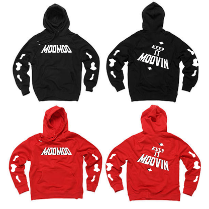 THE MOOMOO OFFICIAL #KEEPITMOOVIN HOODIE ((BLACK/RED))