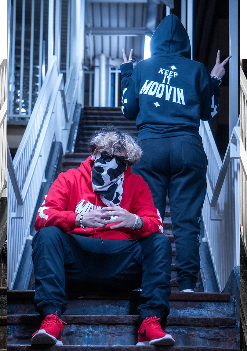 THE MOOMOO OFFICIAL #KEEPITMOOVIN HOODIE ((BLACK/RED))